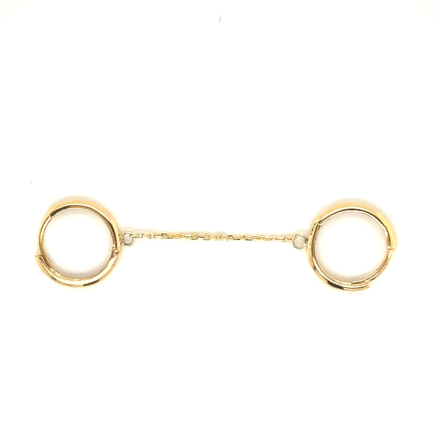 Mini Hoops Doble Piercing con Cadena