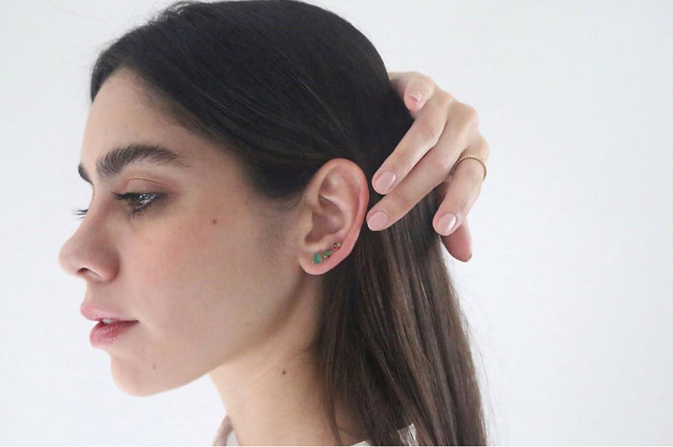 Miniatura: Arete Piercing Trío (Diamantes, Esmeraldas, Rubíes, Zafiros)