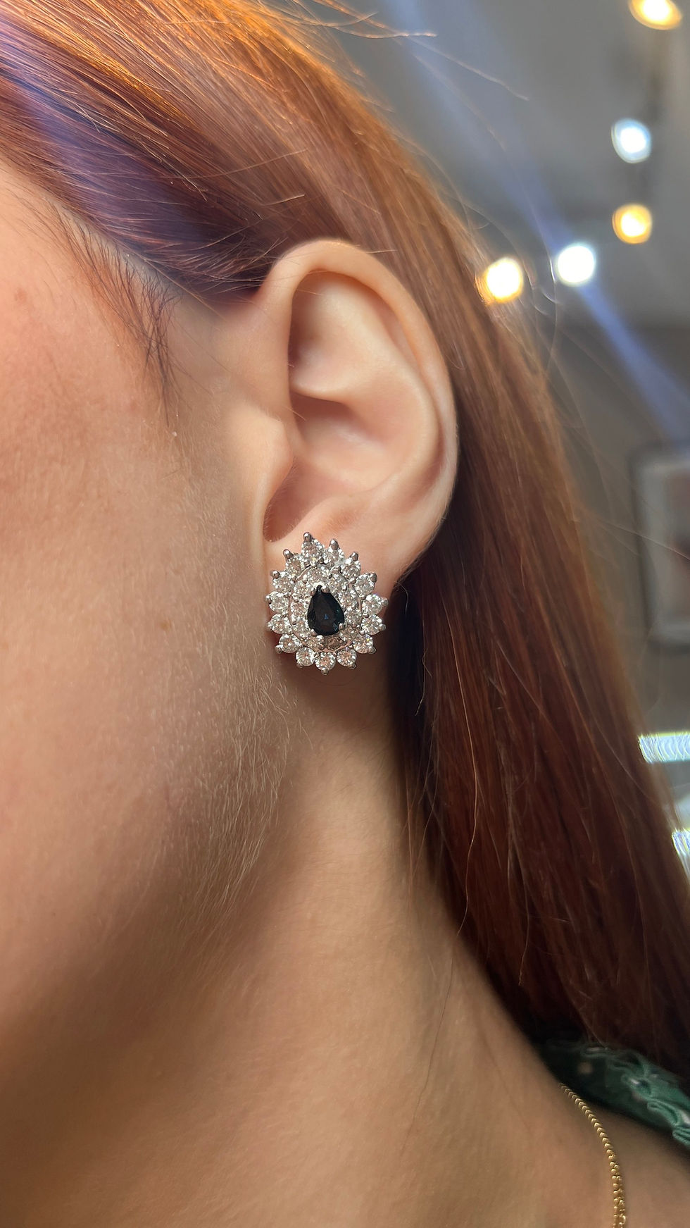 Miniatura: Aretes Perséfone (Zafiros, Esmeraldas o Rubíes con Diamantes)