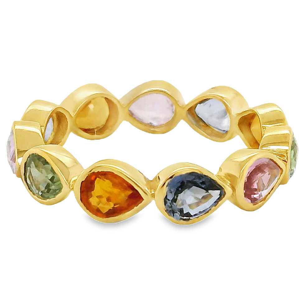 Miniatura: Anillo Eternity Zafiros Multicolor Corte Pera
