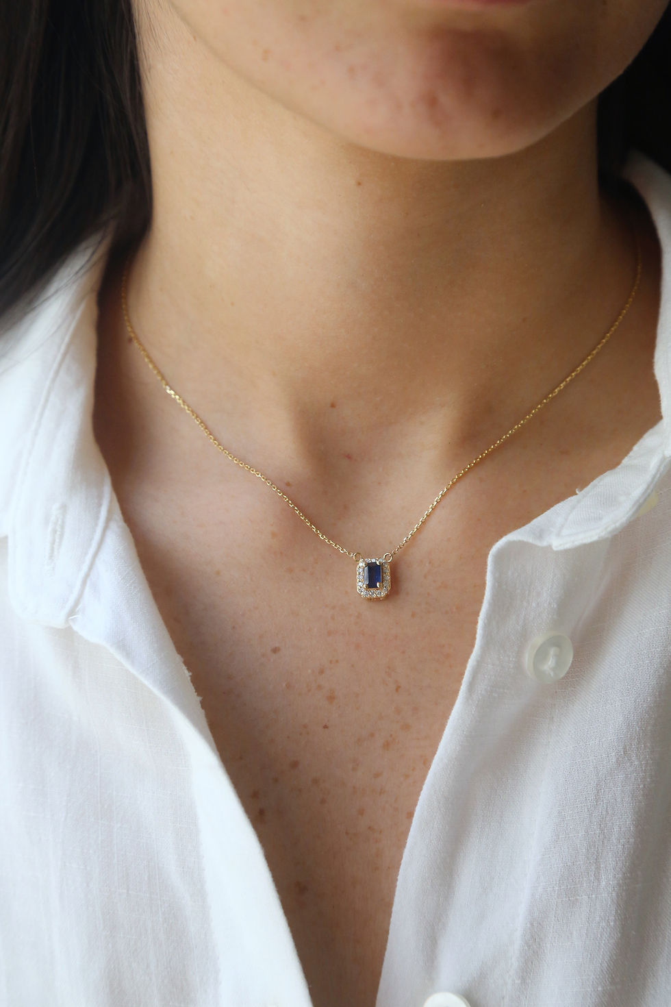 Miniatura: Collar Elisa (Zafiro Azul o Rosa, Esmeralda o Morganita)