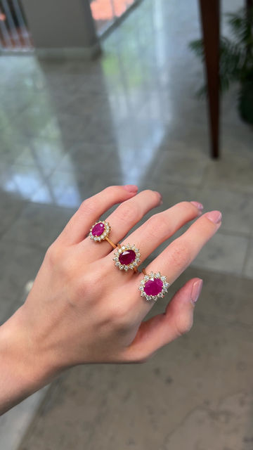 Miniatura: Anillo Diana de Rubí y Diamantes (Diana, Maxi Diana y Jumbo Diana)