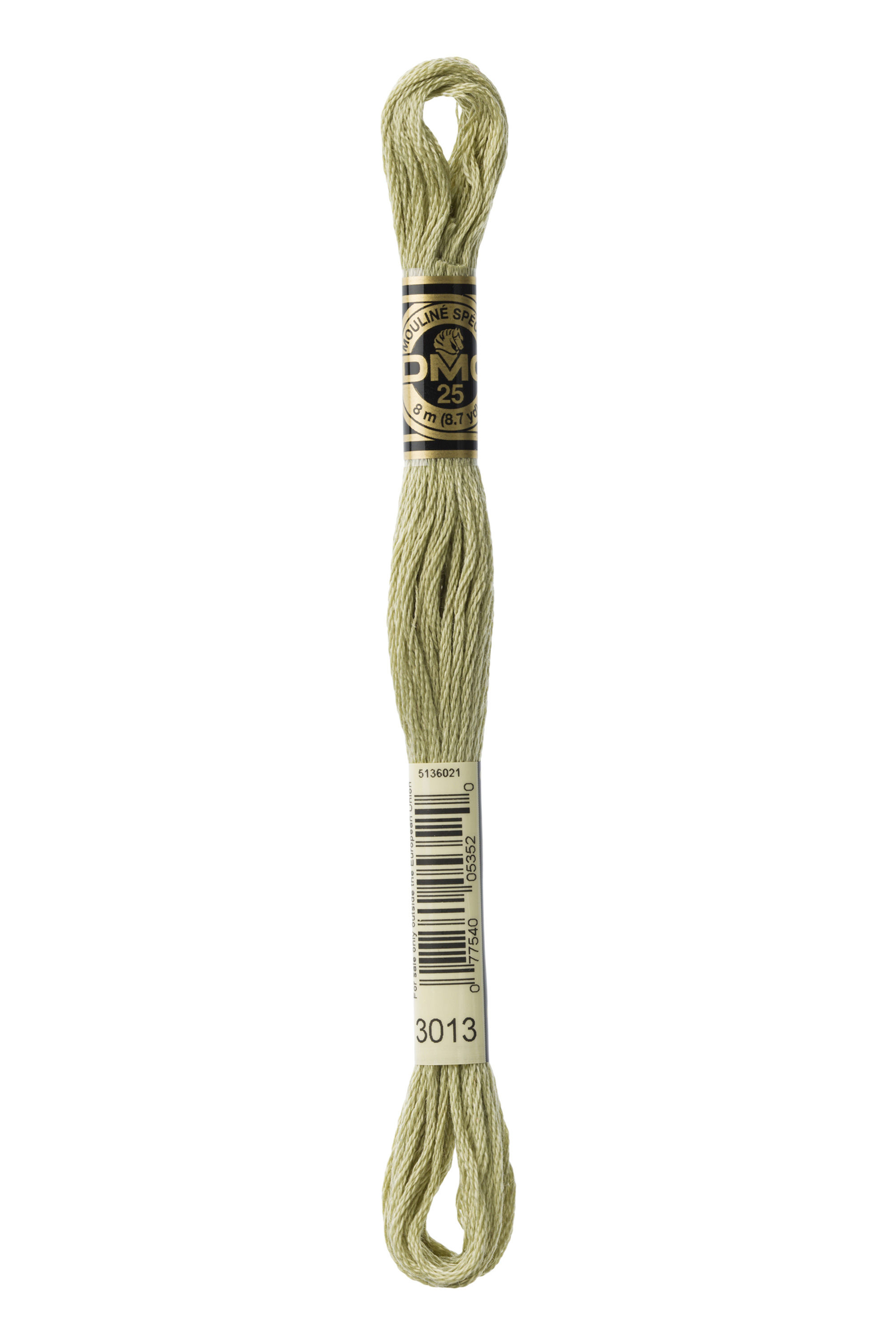 DMC Stranded Cotton 3013 Light Khaki Green