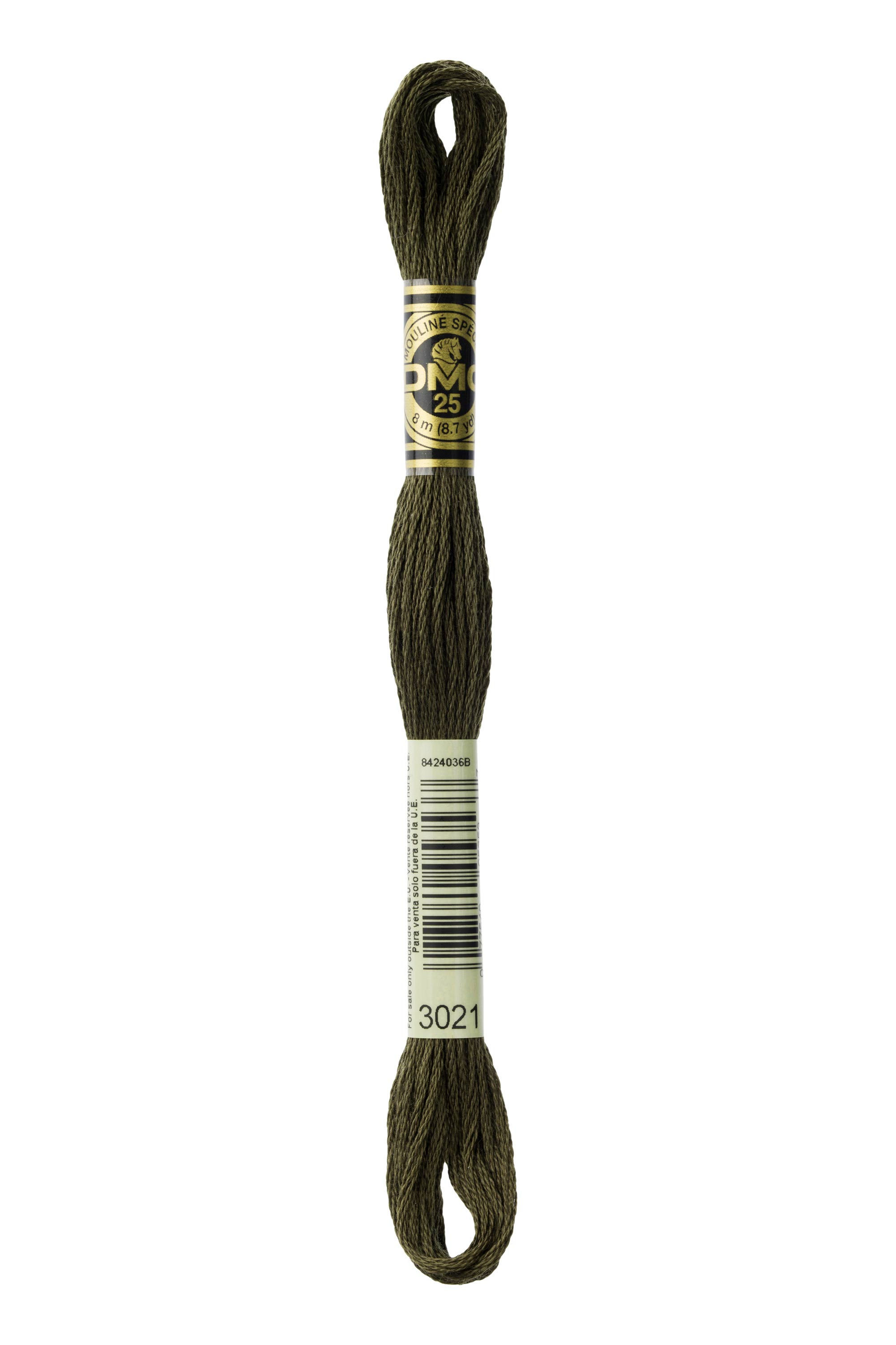 DMC Stranded Cotton 3021 Very Dark Brown Grey