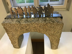Überbrücken, Granit & Edelstahl,  50x50x20xm
