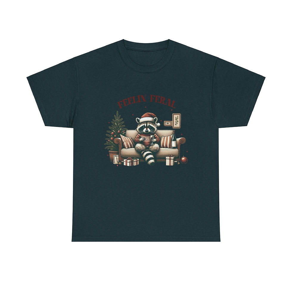 Thumbnail: Raccoon Feelin Feral Funny Christmas Shirt Tee