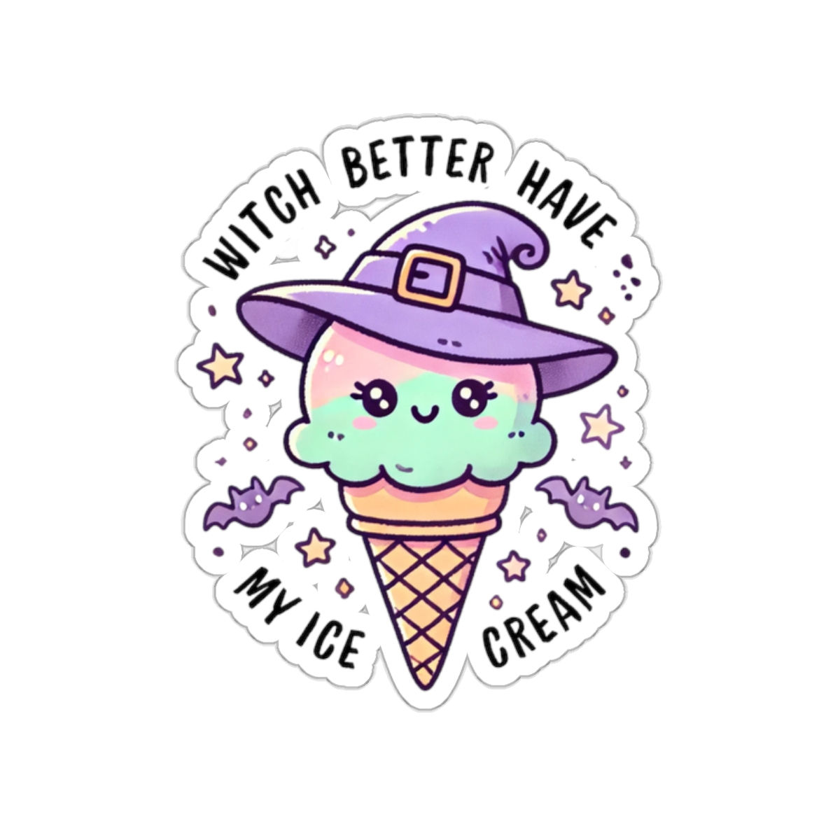 Witch Better Have My Ice Cream Retro Ice Cream Stickers