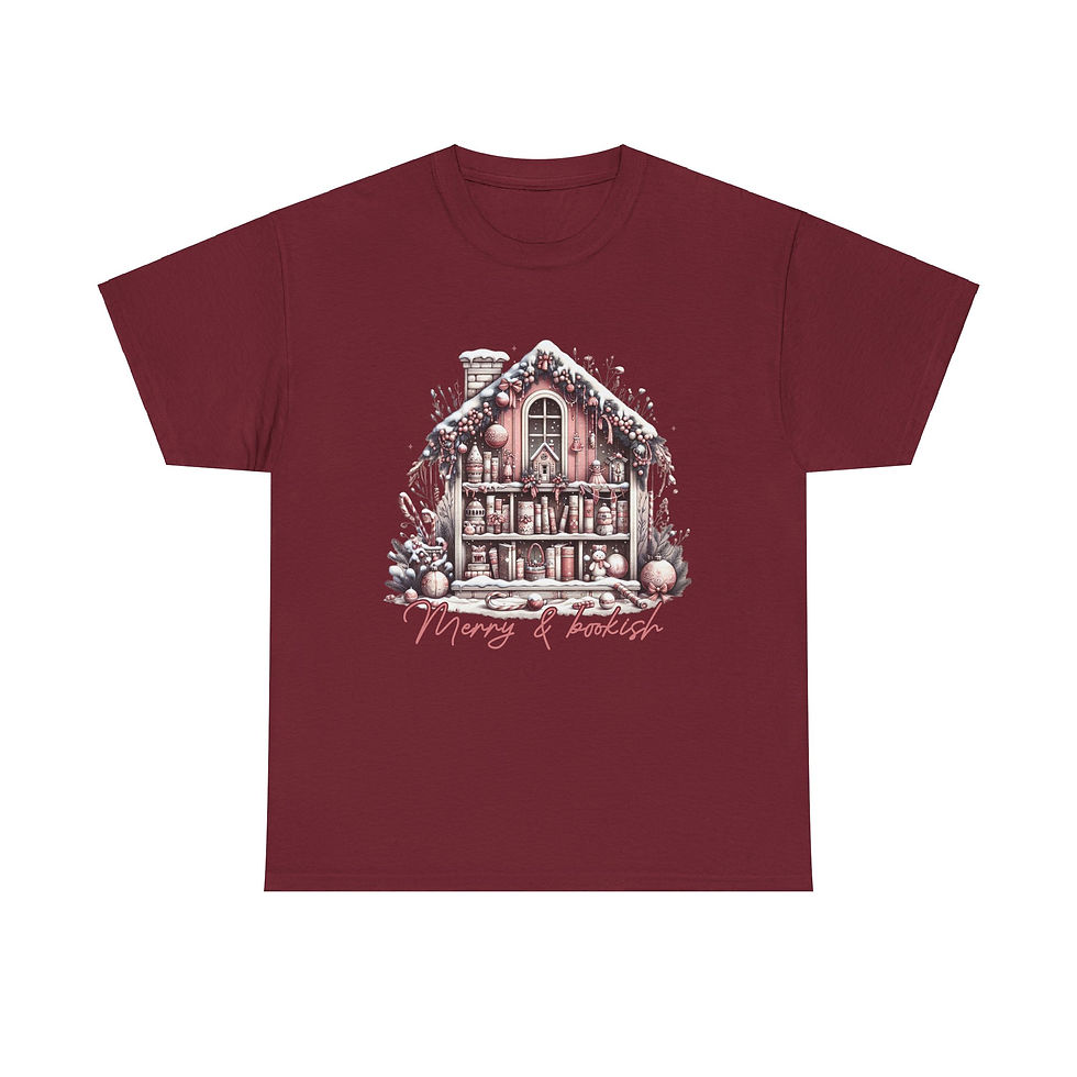 Thumbnail: Merry & Bookish Funny Christmas Shirt Tee