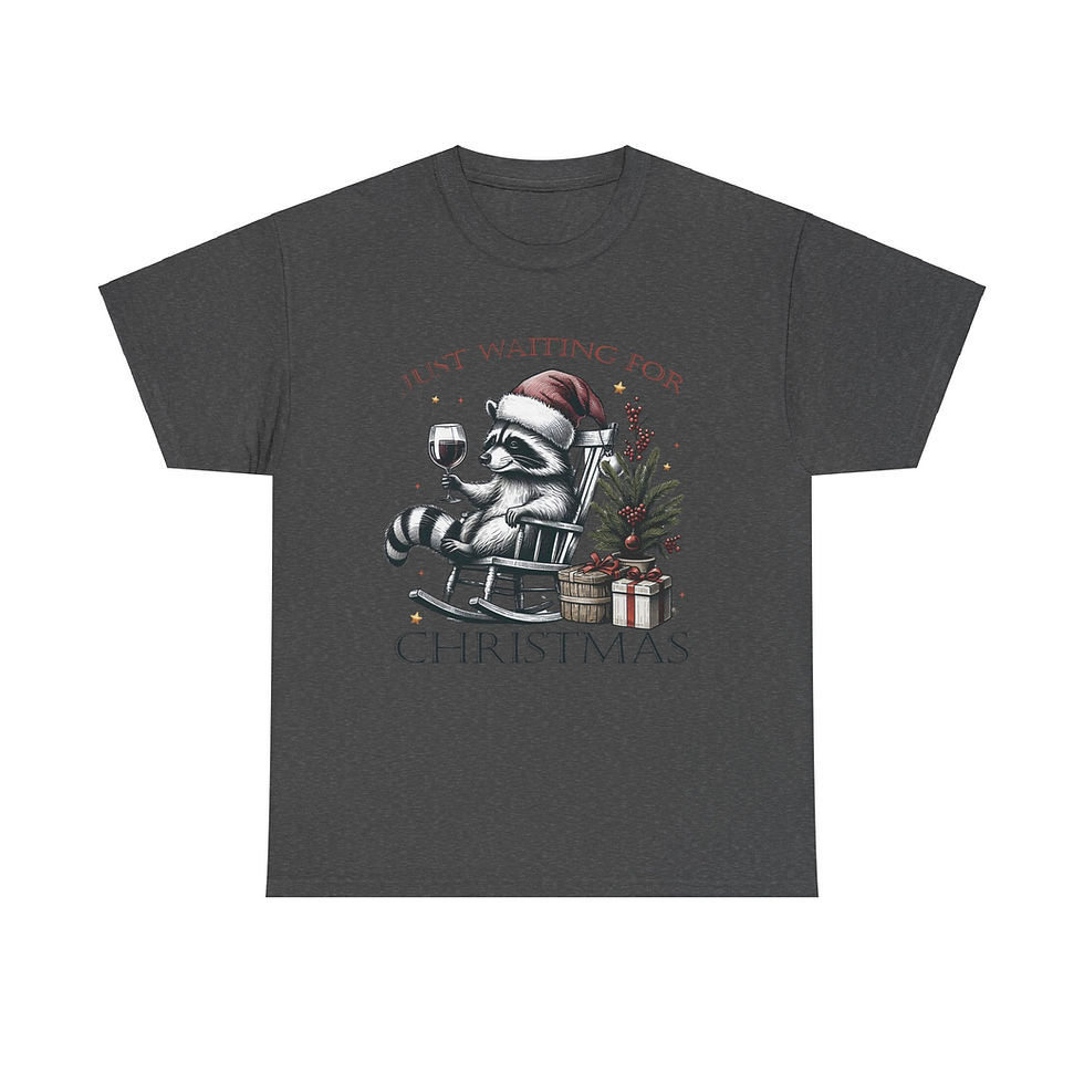 Thumbnail: Raccoon Just Waiting for Christmas Funny Christmas Shirt Tee