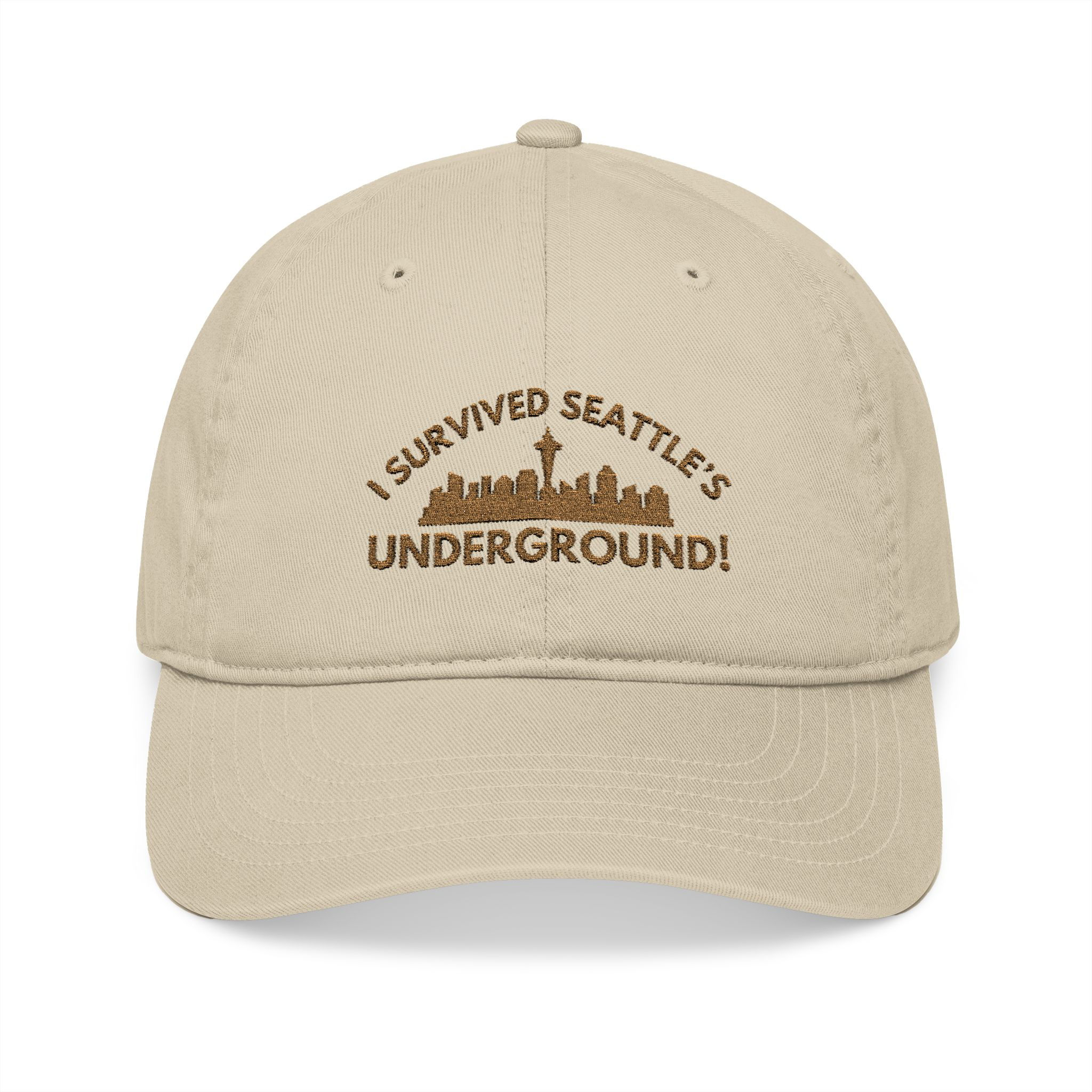 I Survived Cap (Oyster) - Organic Embroidered Baseball Cap