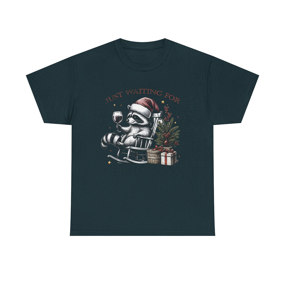 Thumbnail: Copy of Raccoon Just Waiting for Christmas Funny Christmas Shirt Tee
