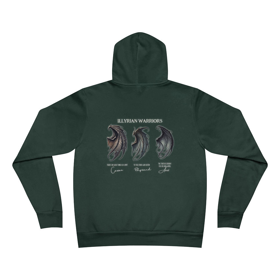 Thumbnail: Pull-over Hoodie - Night Court & Illyrian Warriors Design - Sponge Fleece