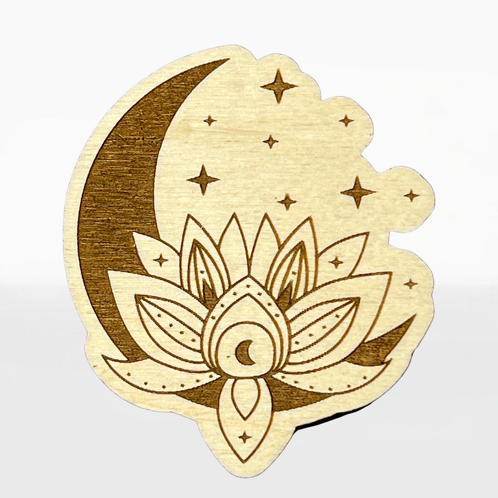 Thumbnail: Moon Lotus Wood Sticker