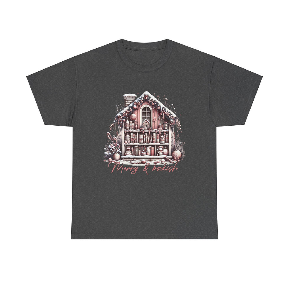 Thumbnail: Merry & Bookish Funny Christmas Shirt Tee