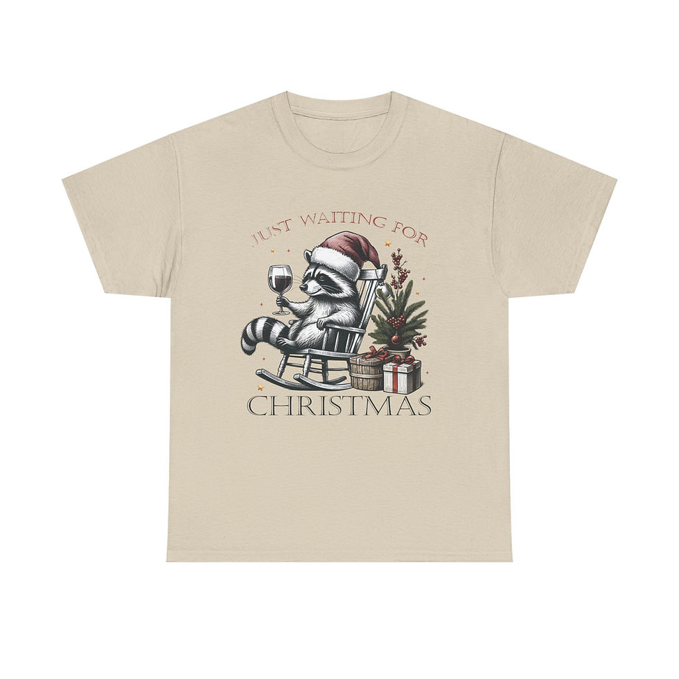 Thumbnail: Copy of Raccoon Just Waiting for Christmas Funny Christmas Shirt Tee