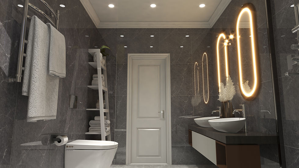 Küçük resim: Asma klozet ve çift lavabolu banyo tadilatı