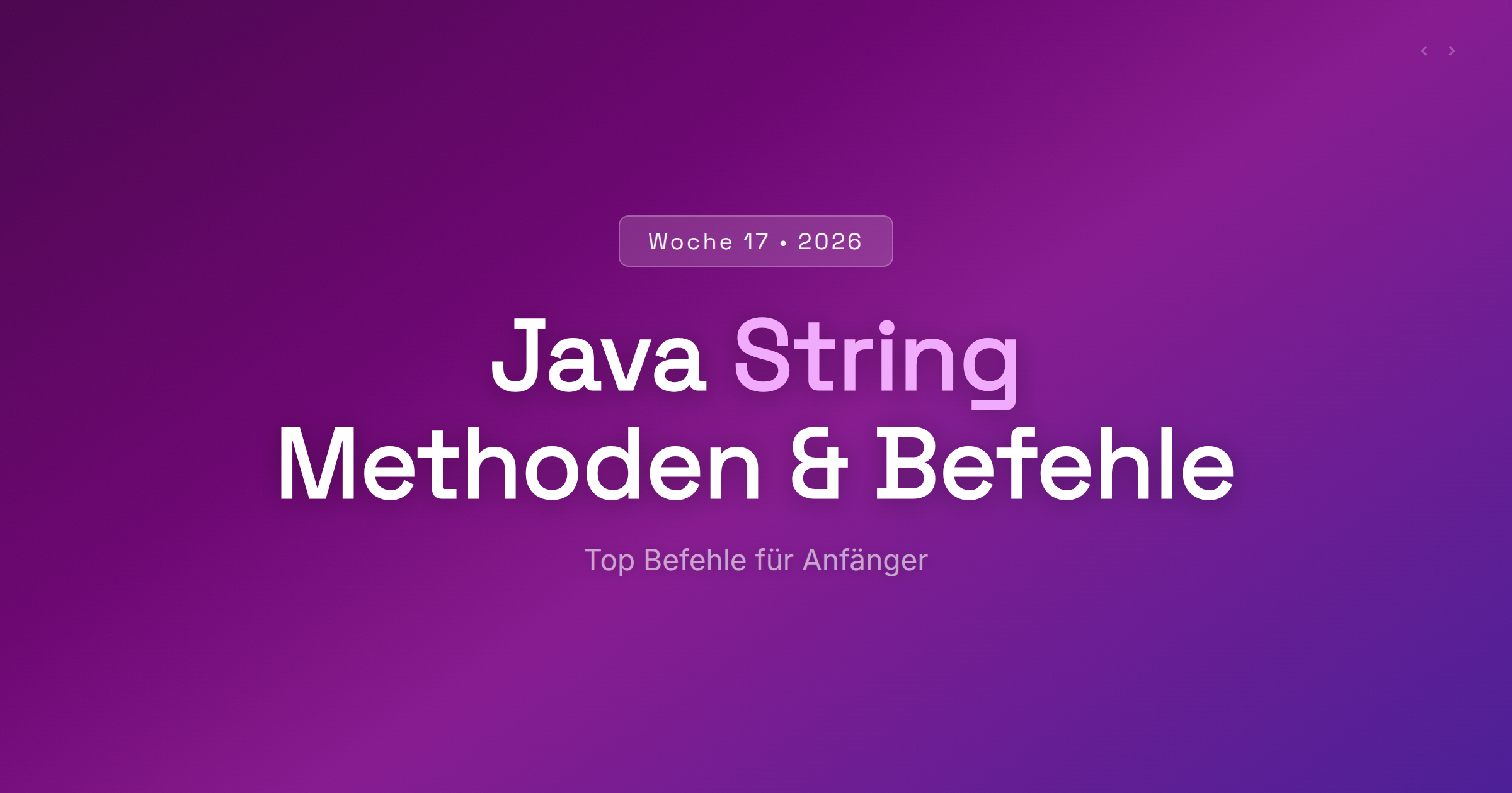 Java String Methoden: Übersicht