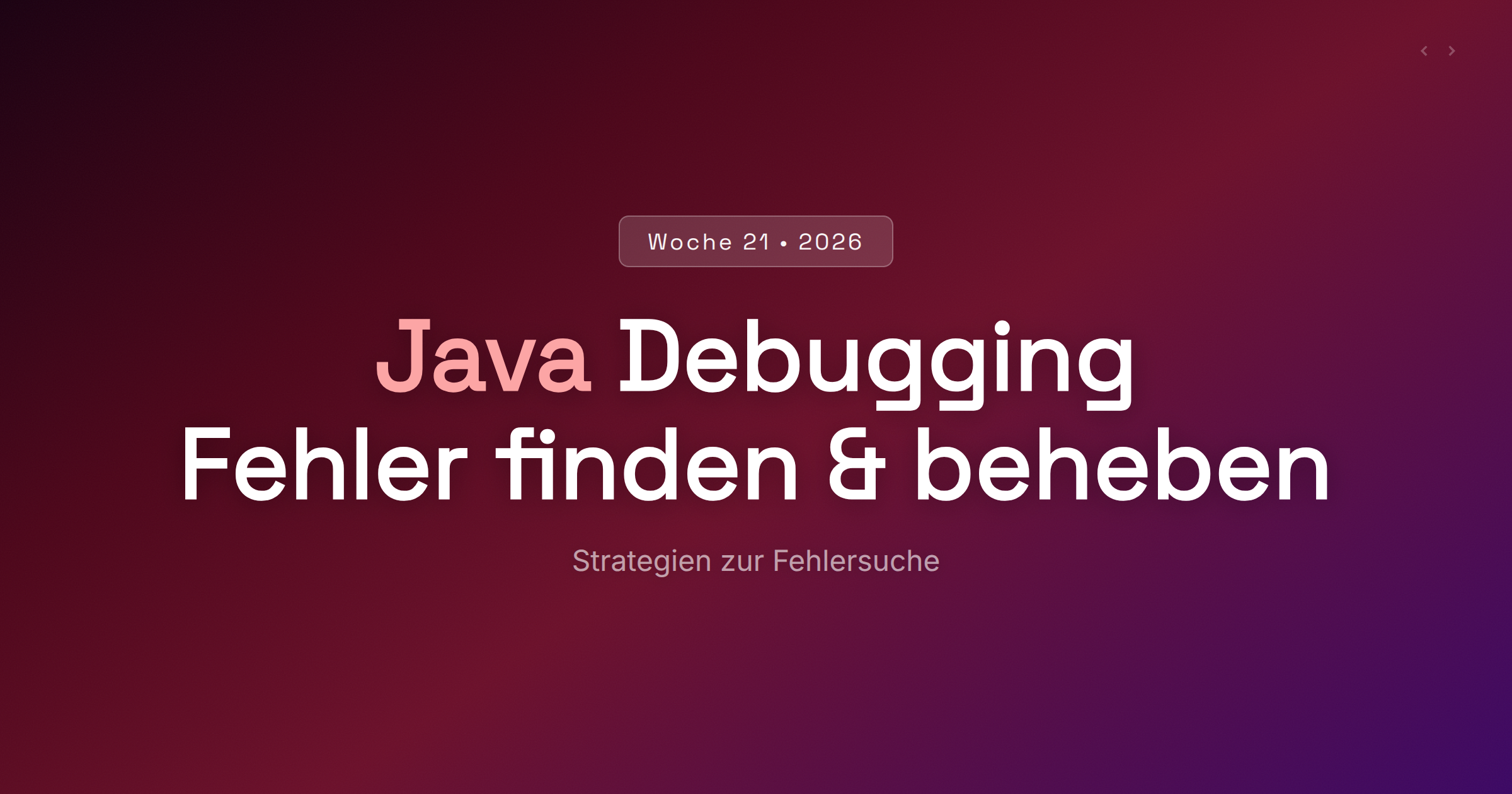 Java Debugging: Fehler beheben