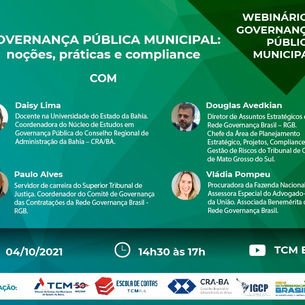 RGB participa de webinar no TCM-BA