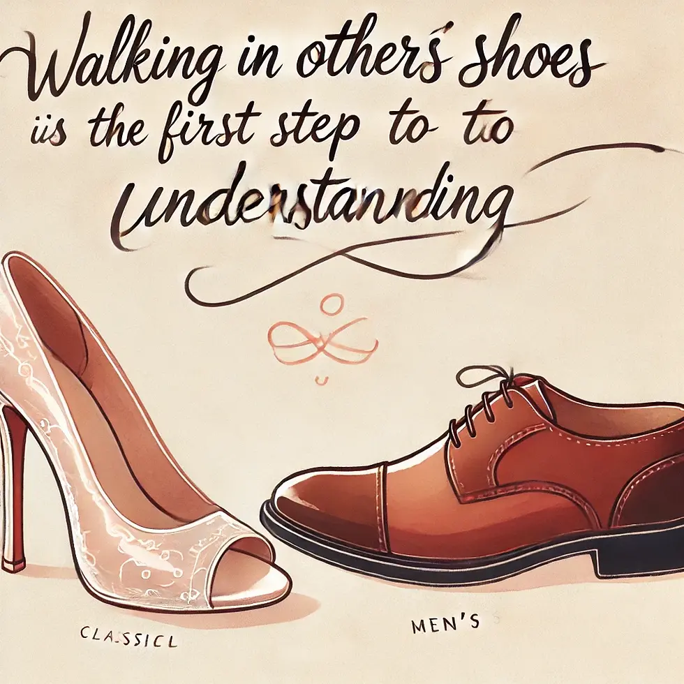 Empathy Doesn't Mean Validation | SEVEE CARE | shoes that describes empathy female shoe and male shoe