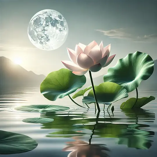 DALL·E 2024-12-16 17.10.49 - A realistic and serene illustration of a lotus flower growing