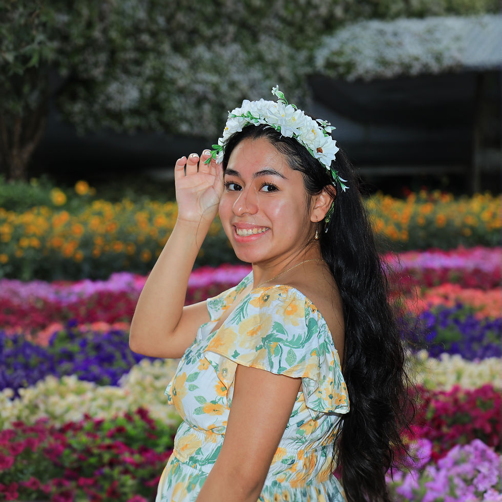 woman with a crown of flowers
