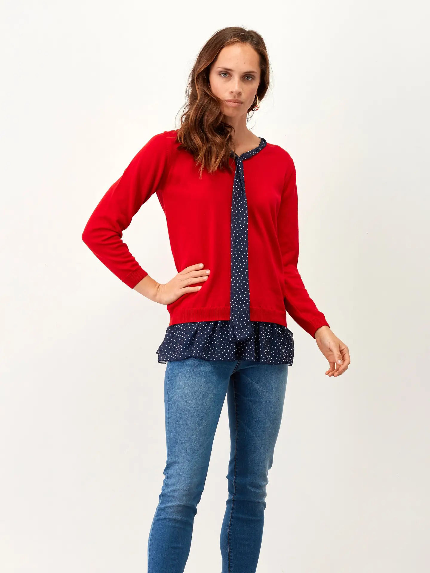 Red Top with Polka Dot