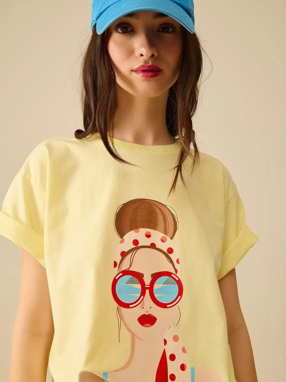 Vintage Girl  Yellow Tee