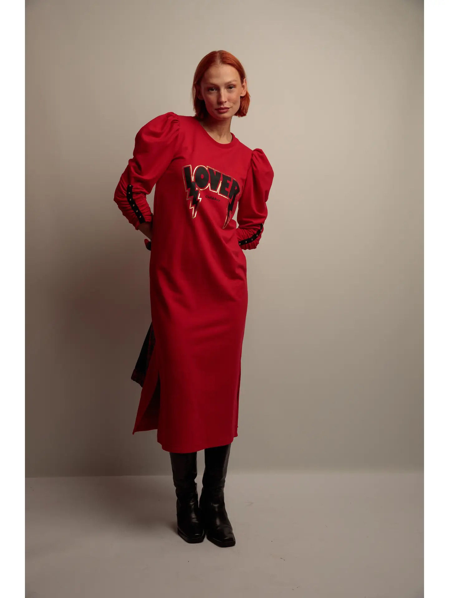 Long Lover Red Cotton Dress 