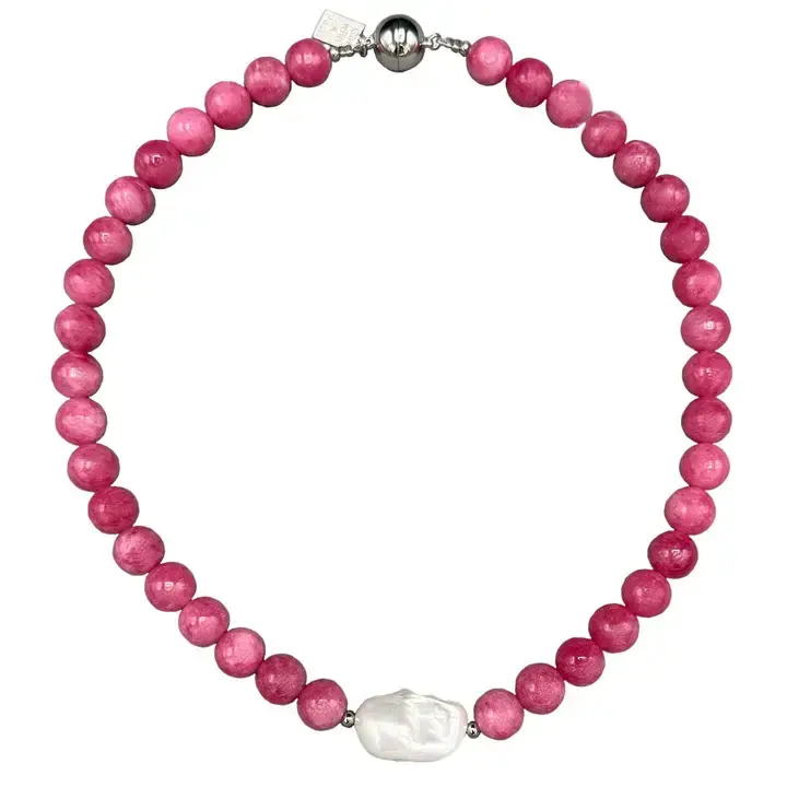 Rose Quartz and Pearl Necklace