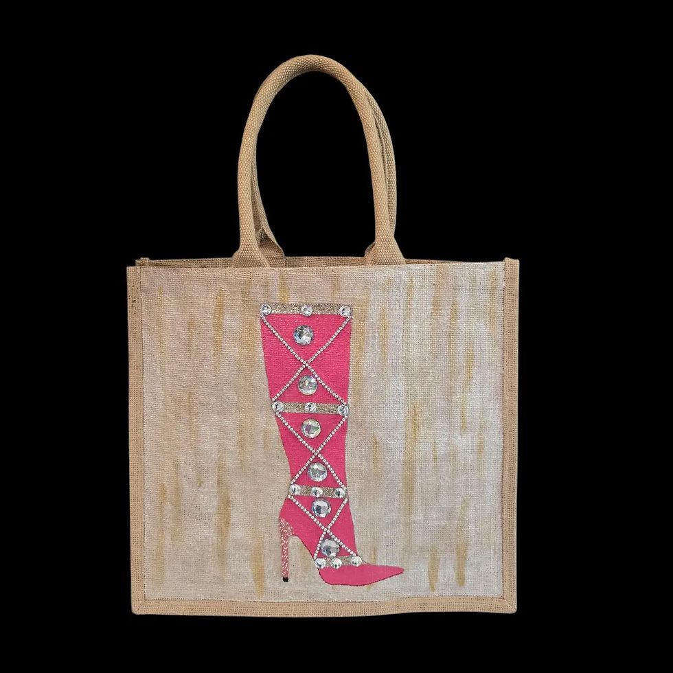 Thumbnail: Pink Jeweled Heel Boot Tote