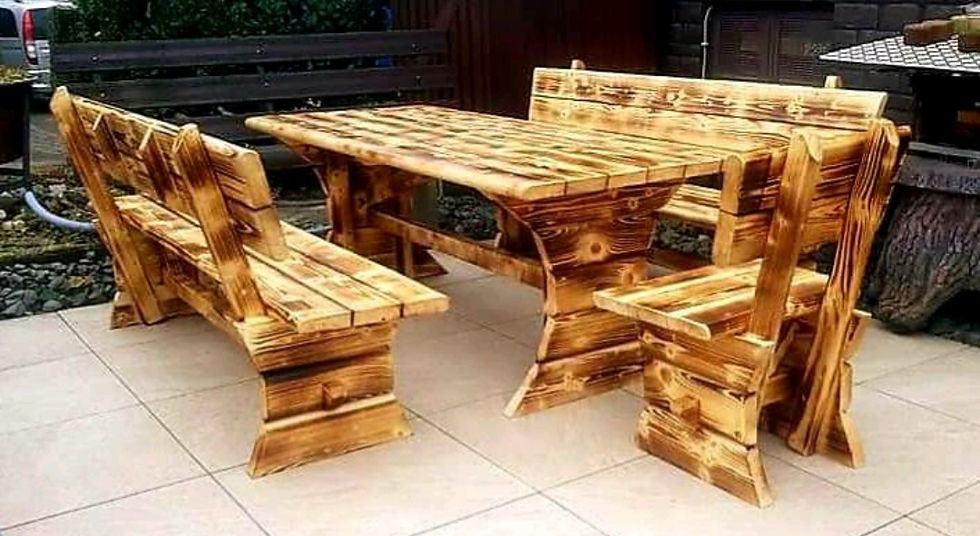 Gartenset Rustikal 150cm geflammt