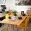 Miniaturbild: Set Stainless Oak Table & 4 Rozy Green Stühle