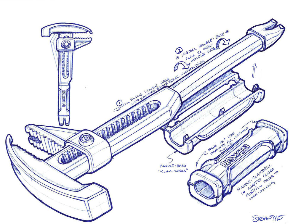 Demolition Hammer handle clam shell
