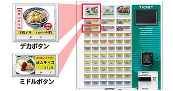 芝浦自販機KC-BXのボタンレイアウト例