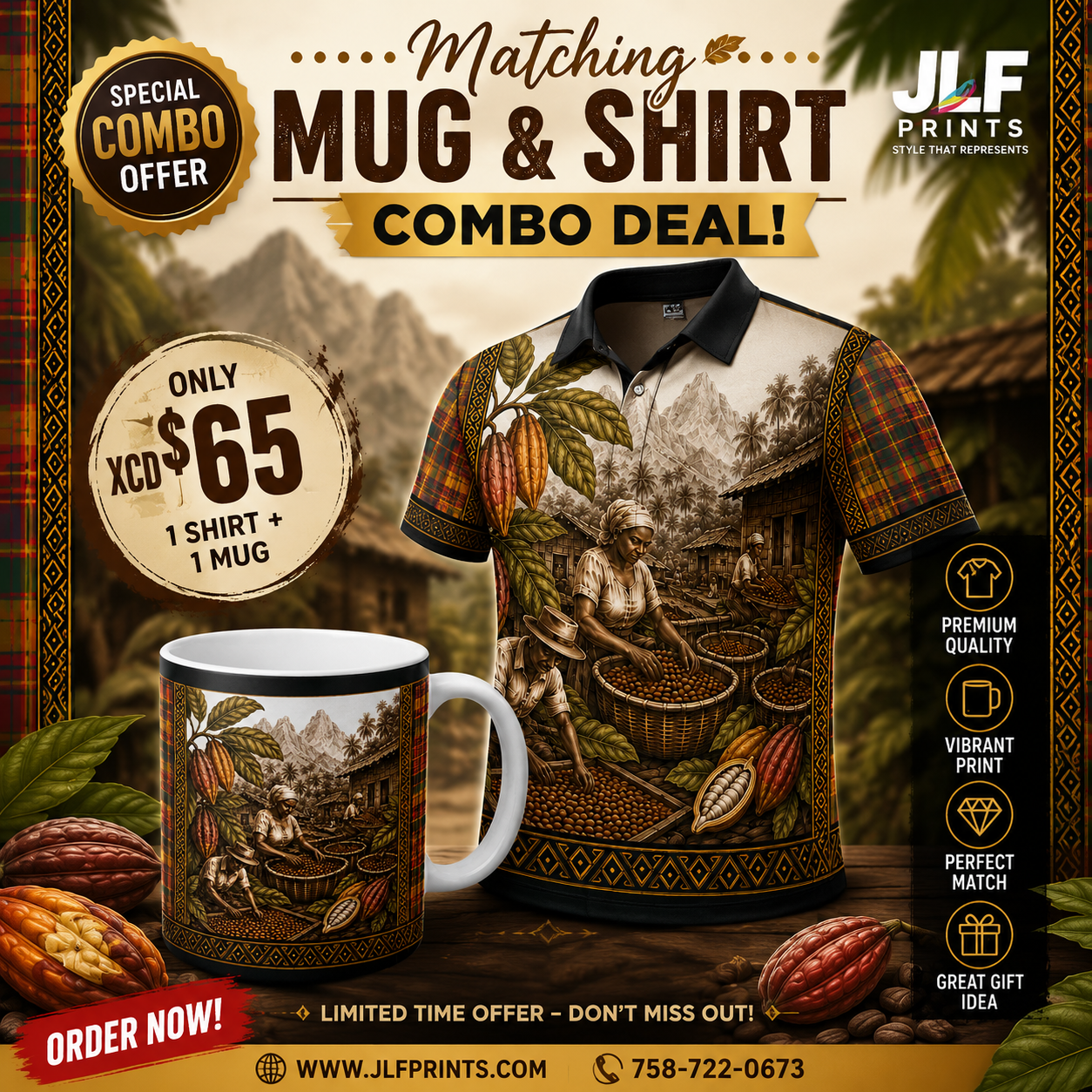 Cocoa Heritage Shirt and Mug Combo