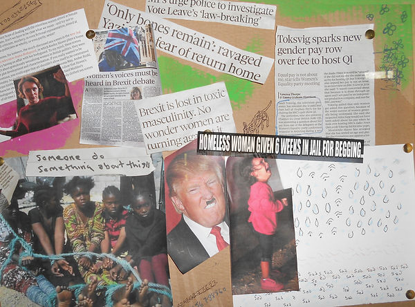 A noticeboard of topical news