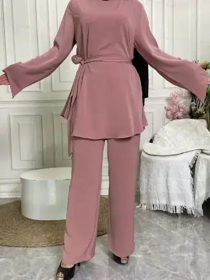 Miniature : Ensemble Abaya Turquie - Robe & Pantalon Femme Musulmane - Kaftan Islamique