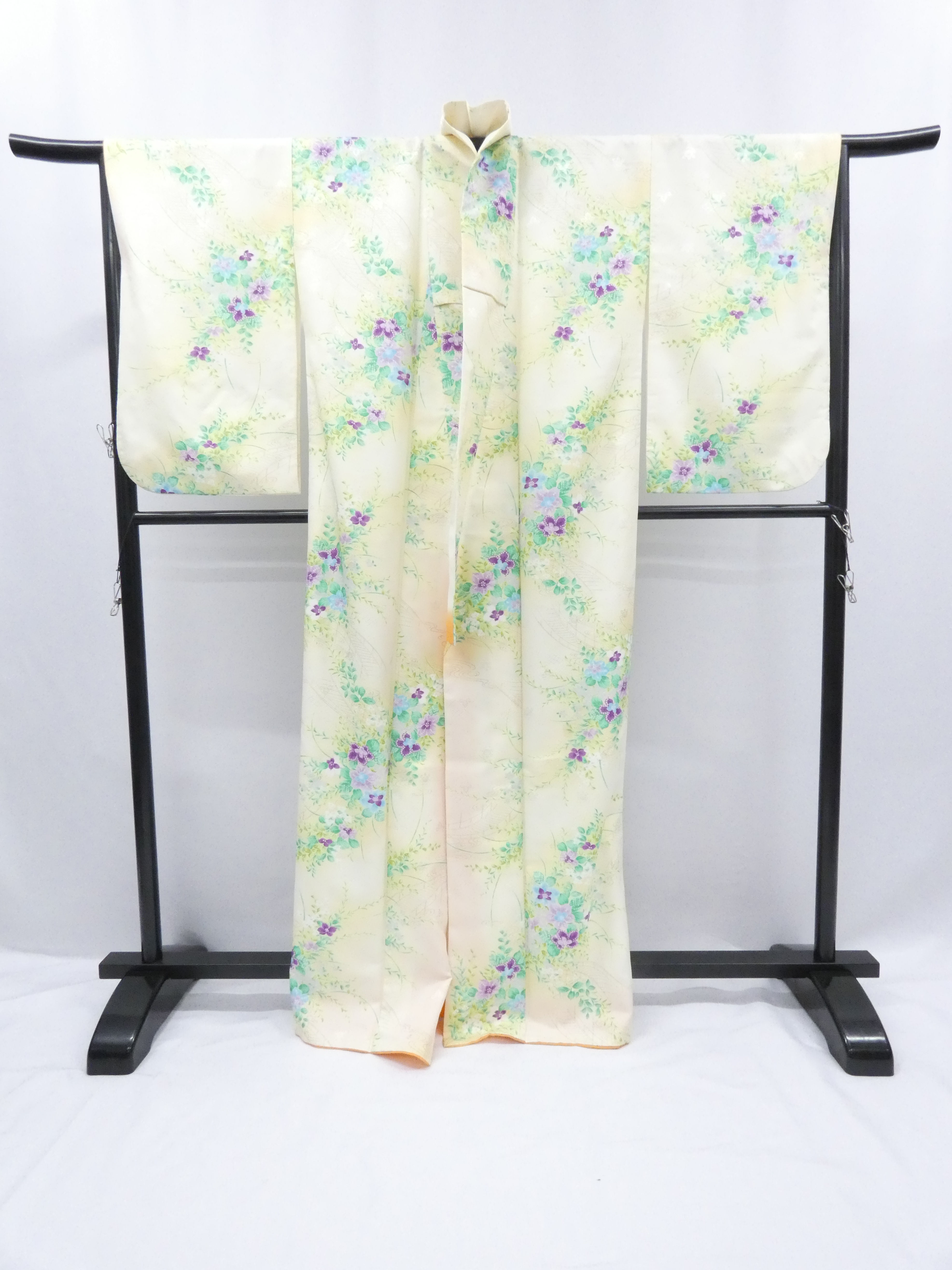 ◇KWK047 Kimono, gefütterter Kimono, Allover-Muster, Polyester, Vintage, Retro, japanische Kleidung
