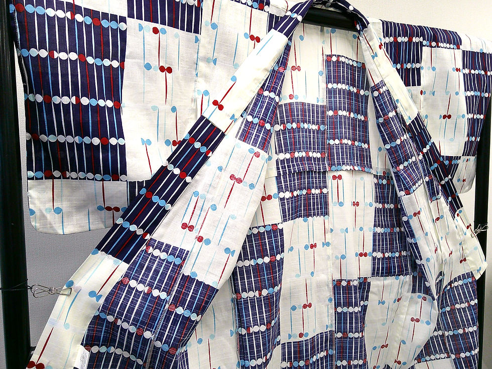 サムネイル： ◇KWY007 女性 浴衣 着物 祭り 花火大会 夕涼 白 紺 和装 和服 中古 古着