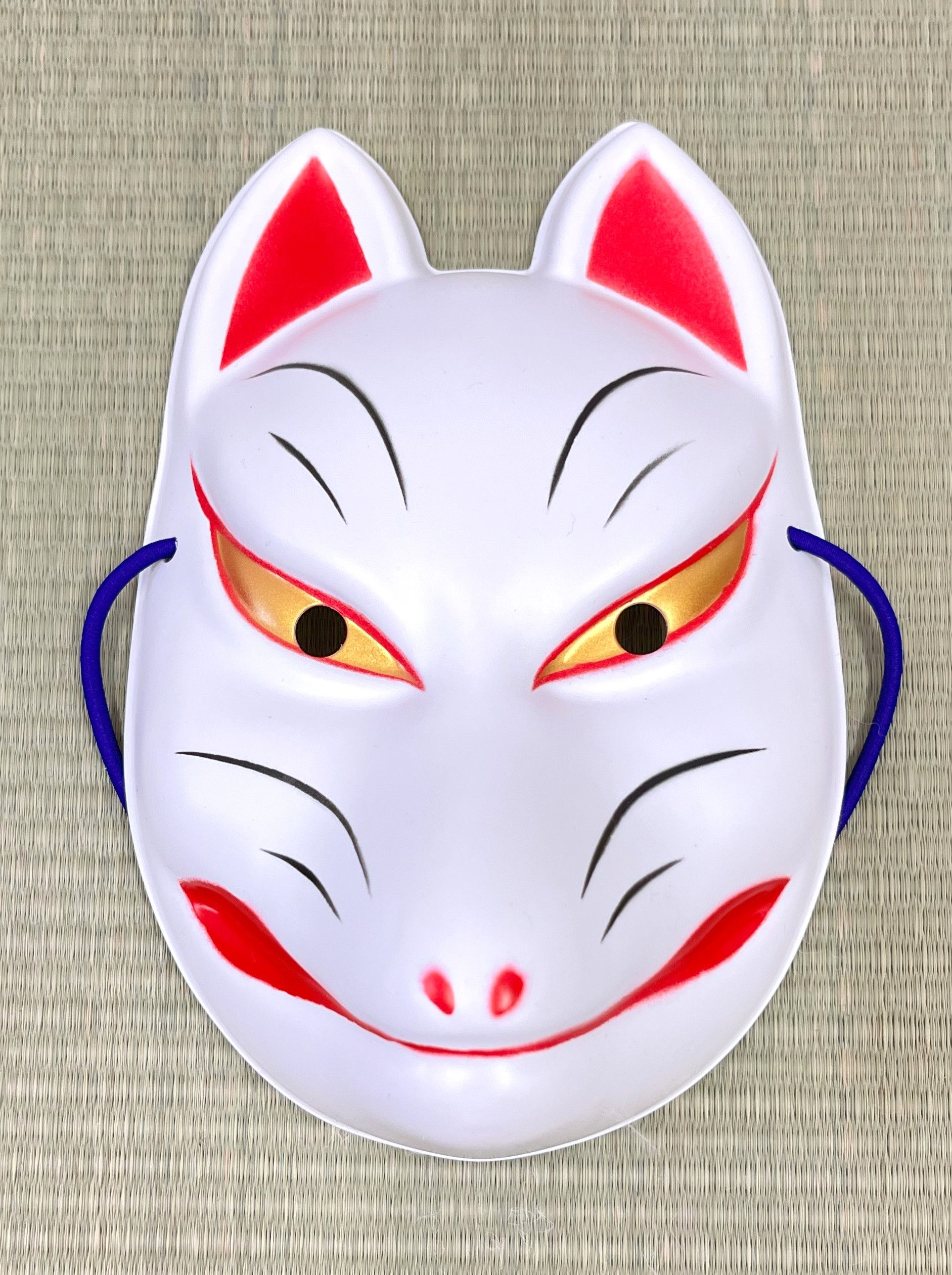 KM048 White Fox Mask, Good Luck, Amulet, Good Fortune, Wall Hanging, New