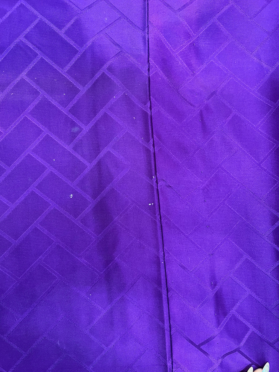 サムネイル： ◇KWK037 着物 単衣 Kimono 紫系 鶴 古着 レトロ 和服