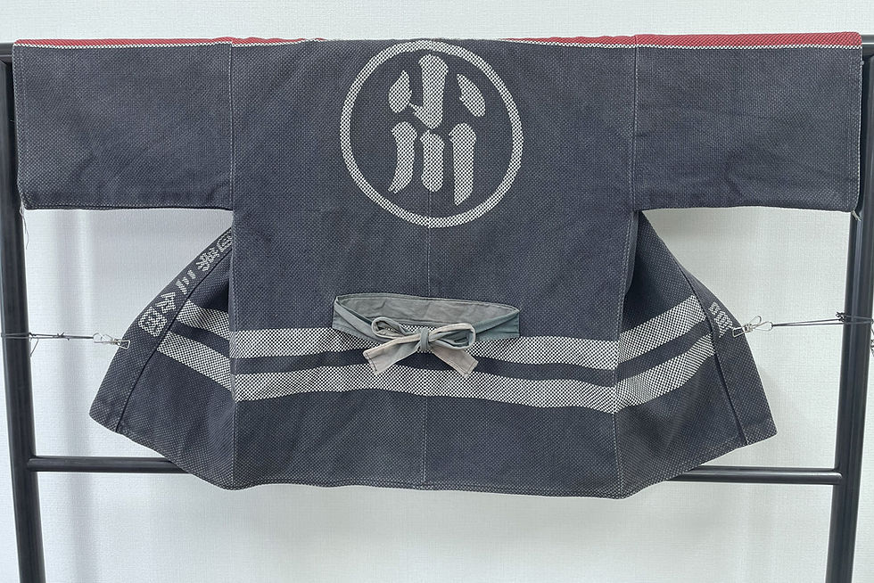 Thumbnail: ♢KO012 [Antique Firefighter's Jacket] Double-layered sashiko fabric, top-quality vintage jacket for fire brigades.