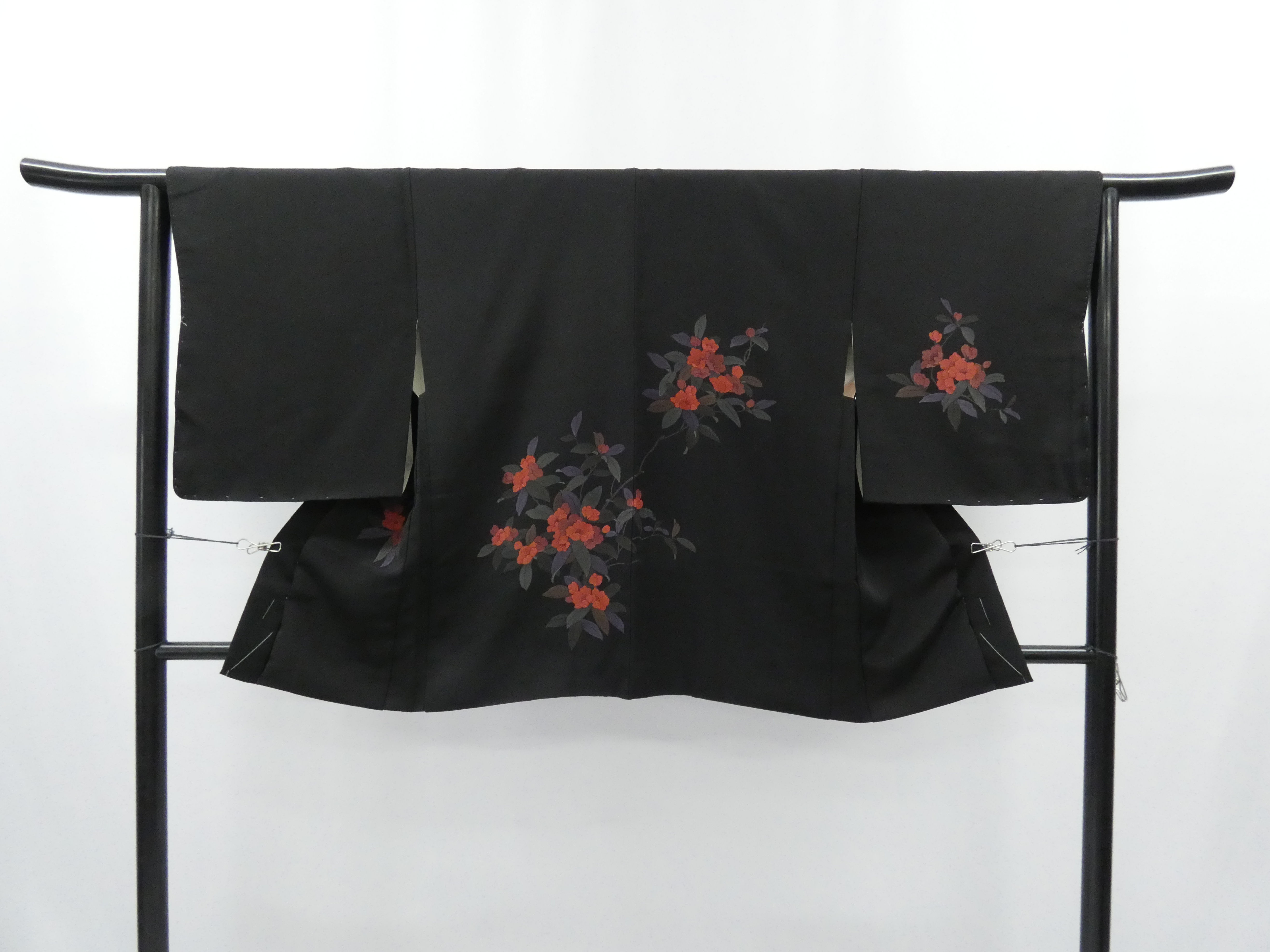 ◇KWH141 羽織 正絹 黒色 古着 アンティーク