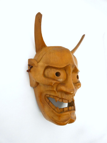 KM060 般若 お面 開運 魔除け 招福 縁起物 壁掛け 置物 | Antiques