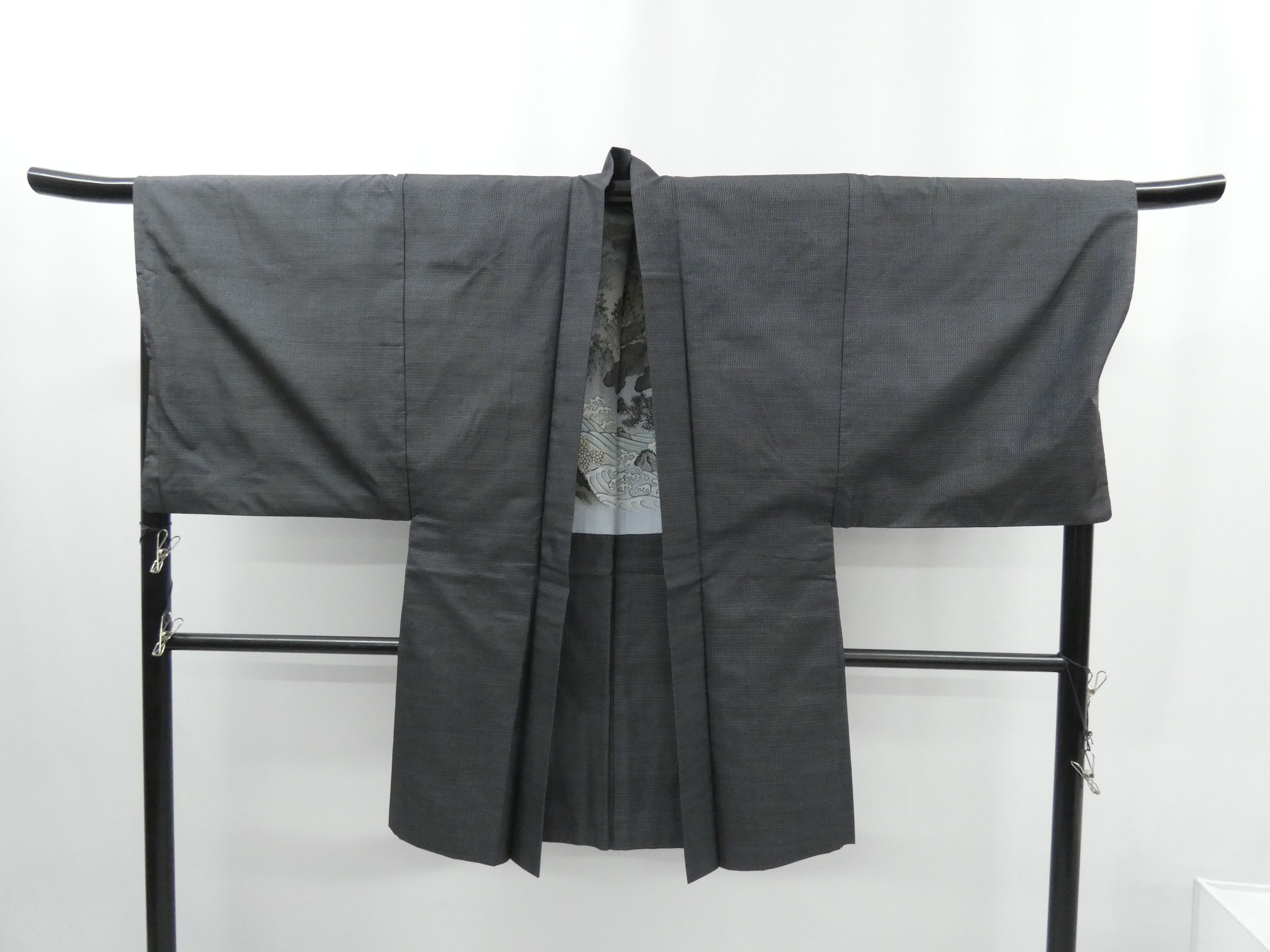 ◇KMH031【絹色・柄入り】正絹ヴィンテージ男性用羽織