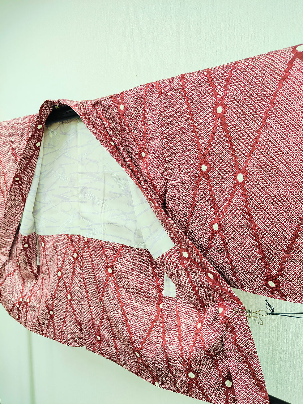 Thumbnail: ◇KWH052 Haori (Japanese jacket) - Fully Shibori (tie-dye) - Lined - Reddish-purple - Vintage - Retro - Japanese clothing