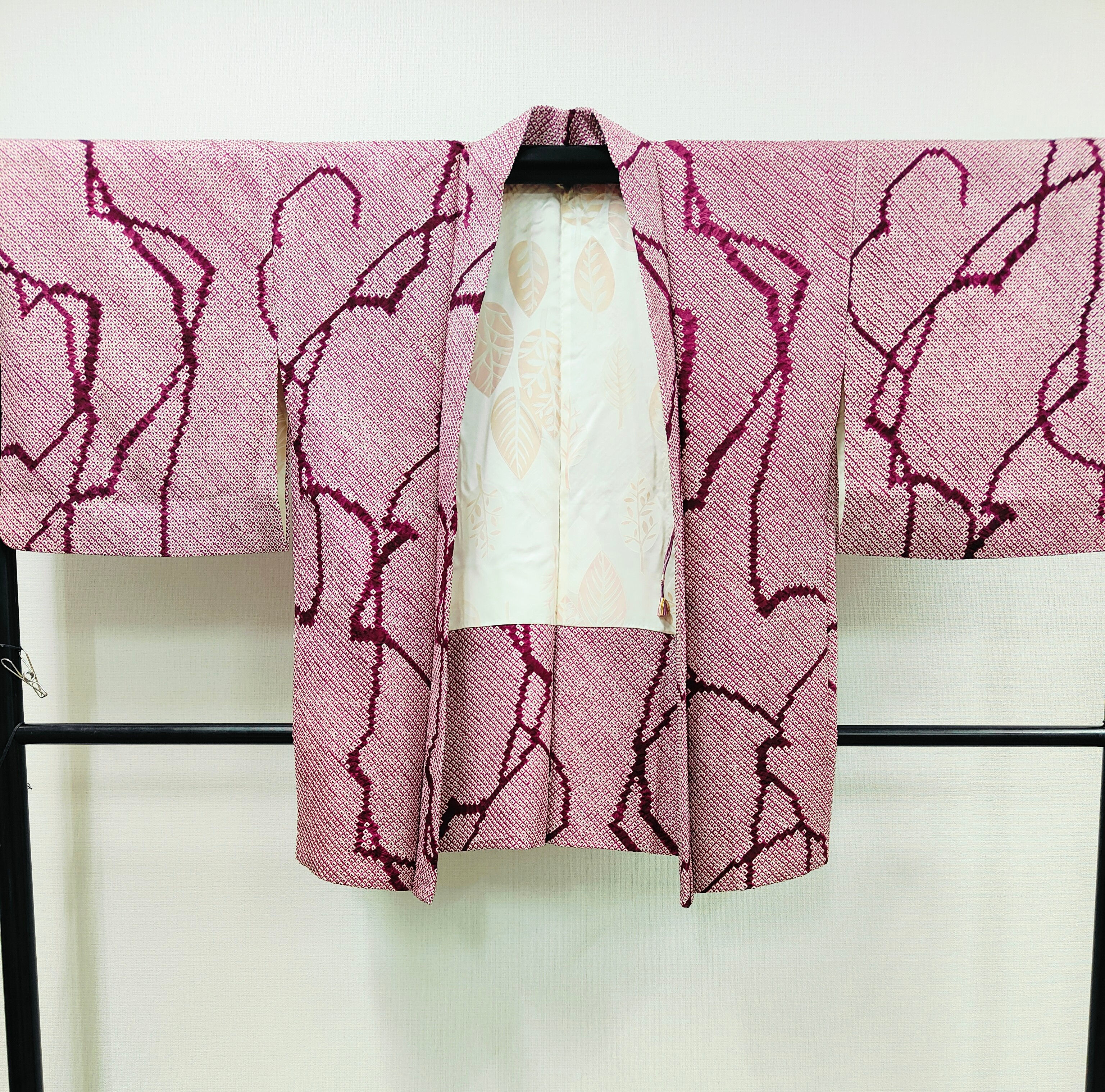 ◇KWH048 ฮาโอริ เชือกถักทั้งตัว มีซับใน สีชมพู วินเทจ เรโทร เลียนแบบเสื้อผ้าญี่ปุ่น