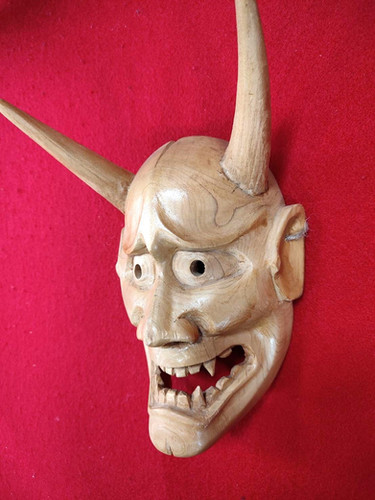 KM015 般若 お面 開運 魔除け 招福 縁起物 壁掛け 置物 | Antiques