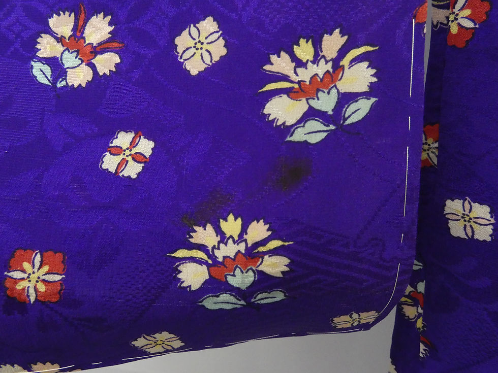Thumbnail: ◇KWH075 Haori (Japanese jacket), pure silk, all-over pattern, blue, vintage, antique.